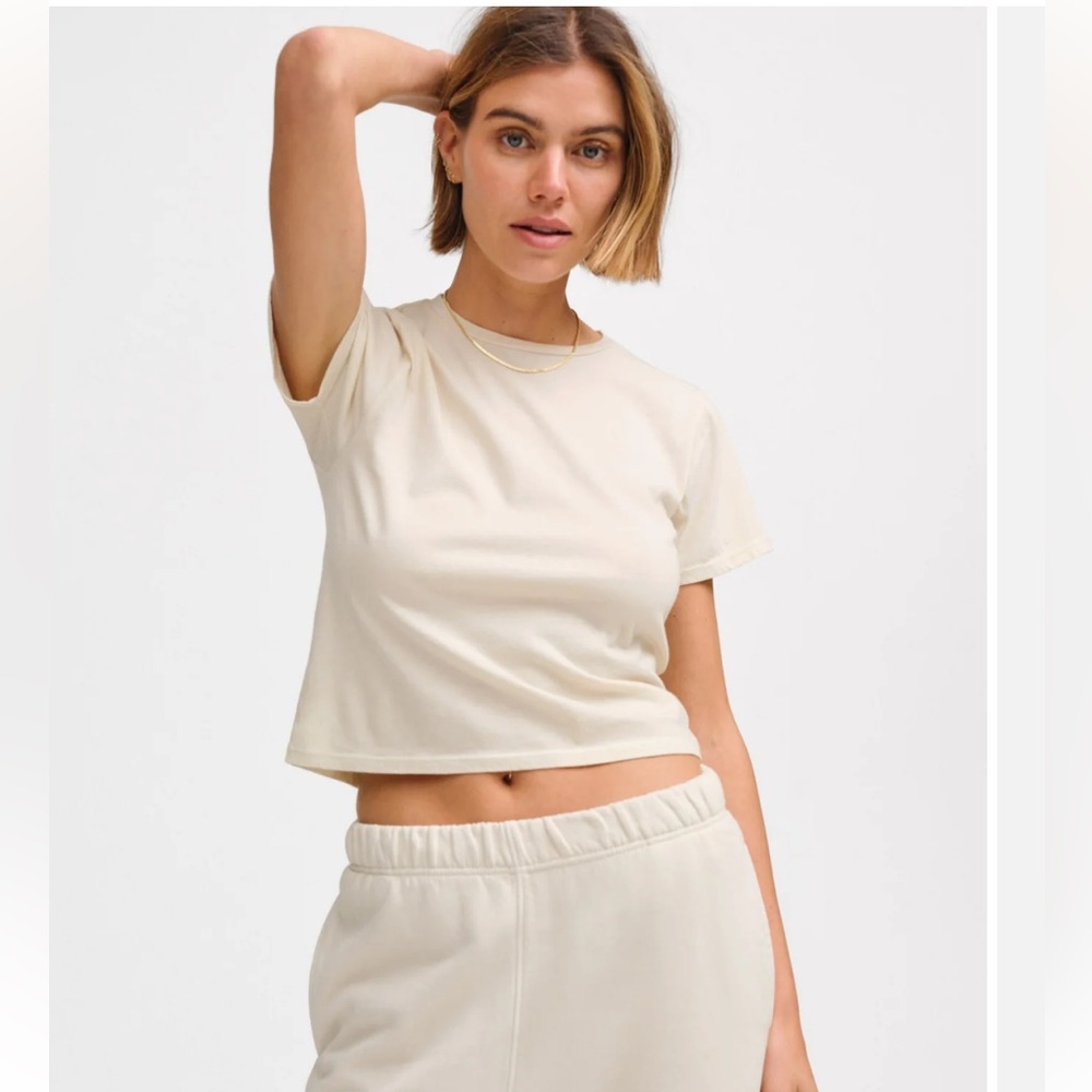 MATE THE LABEL ORGANIC COTTON SHRUNKEN TEE BONE XS S